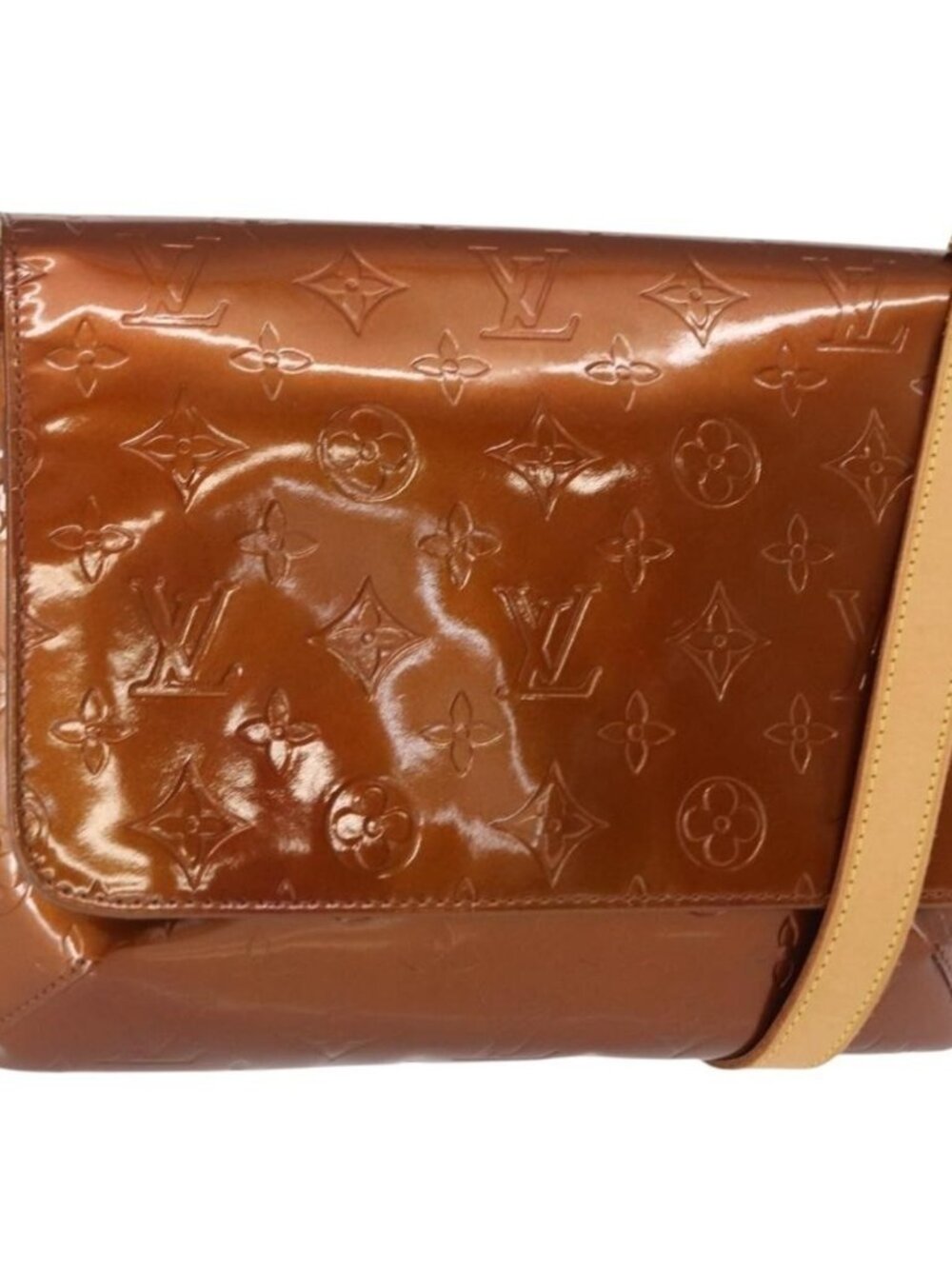 Authentic LOUIS VUITTON Monogram Vernis Thompson Street Bag Bronze M91124 LV